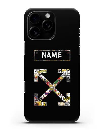 Чехол с паттерном Off-White силиконовый для iPhone 16 Pro Max