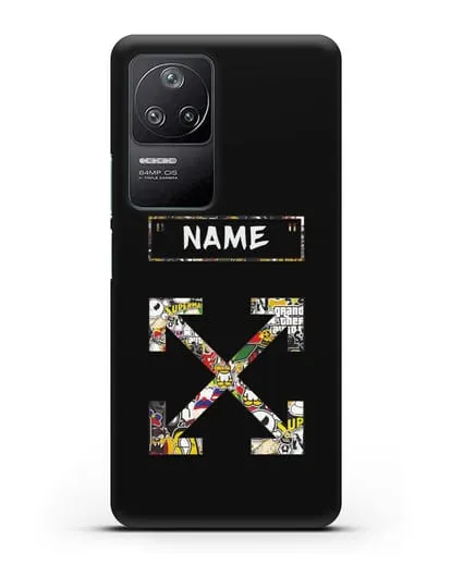 Чехол с паттерном Off-White силиконовый для Xiaomi Poco F4