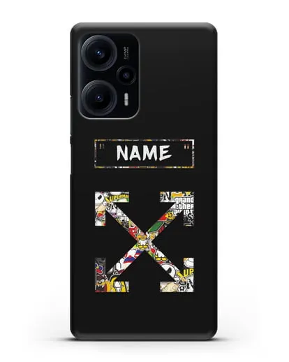 Чехол с паттерном Off-White силиконовый для Xiaomi Poco F5