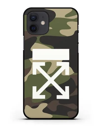 Чехол в стиле милитари Off-White силиконовый для iPhone 12