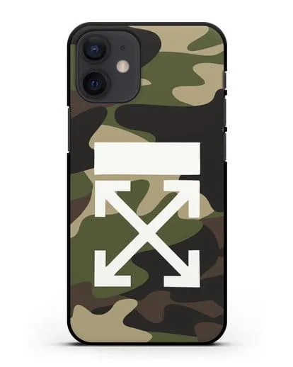 Чехол в стиле милитари Off-White силиконовый для iPhone 12 mini
