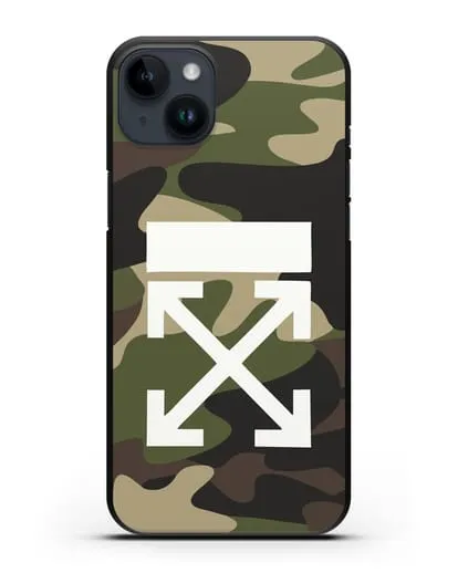 Чехол в стиле милитари Off-White силиконовый для iPhone 14 Plus