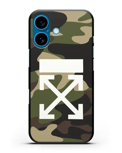 Чехол в стиле милитари Off-White силиконовый для iPhone 16