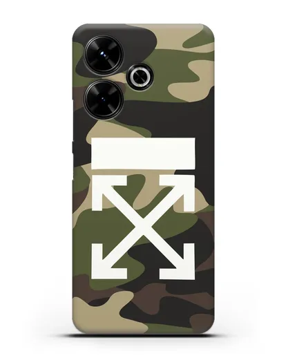 Чехол в стиле милитари Off-White силиконовый для Xiaomi Poco M6