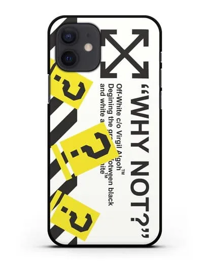 Чехол с надписью Why not? Off-White силиконовый для iPhone 12