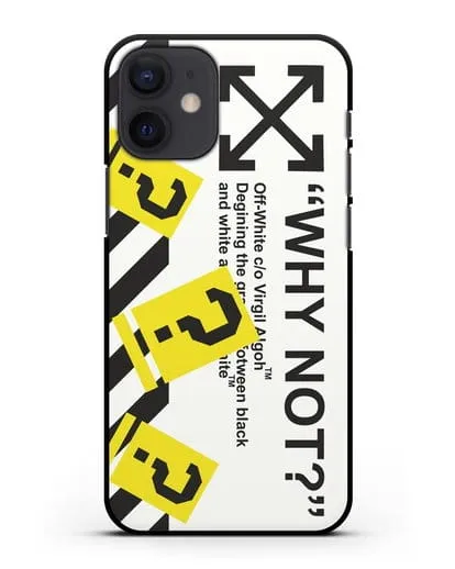 Чехол с надписью Why not? Off-White силиконовый для iPhone 12 mini