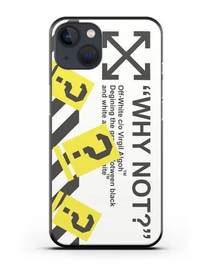 Чехол с надписью Why not? Off-White силиконовый для iPhone 13