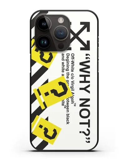 Чехол с надписью Why not? Off-White силиконовый для iPhone 14 Pro