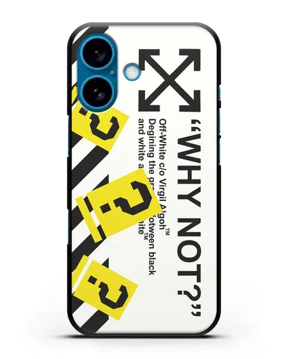 Чехол с надписью Why not? Off-White силиконовый для iPhone 16