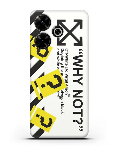 Чехол с надписью Why not? Off-White силиконовый для Xiaomi Poco M6
