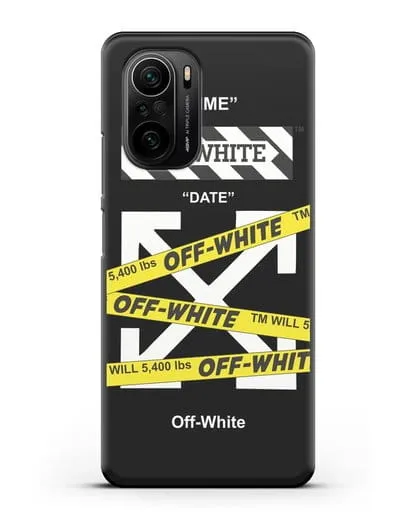 Чехол Off-white с желтыми лентами силиконовый для Xiaomi Poco F3