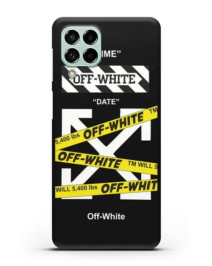 Чехол Off-white с желтыми лентами силиконовый для Samsung Galaxy M53 [SM-M536]