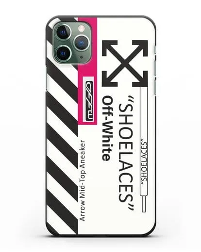 Чехол с дизайном Off White Style Shoelaces белый силиконовый для iPhone 11 Pro