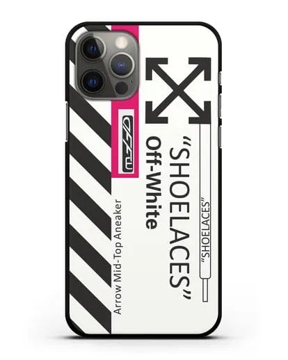 Чехол с дизайном Off White Style Shoelaces белый силиконовый для iPhone 12 Pro