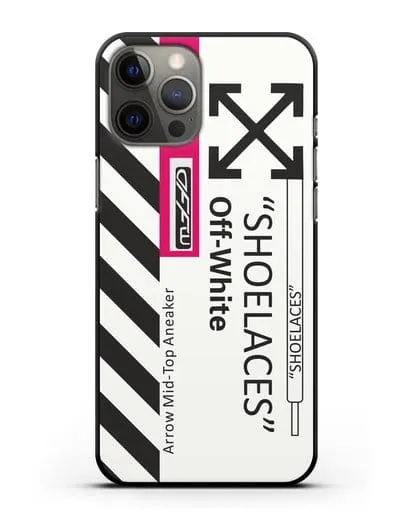 Чехол с дизайном Off White Style Shoelaces белый силиконовый для iPhone 12 Pro Max