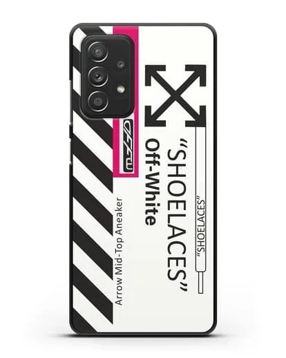 Чехол с дизайном Off White Style Shoelaces белый силиконовый для Samsung Galaxy A53