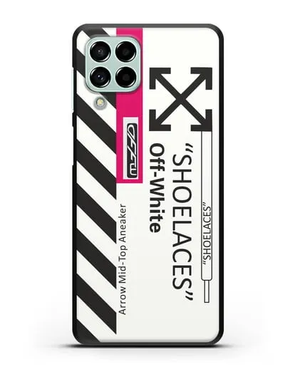 Чехол с дизайном Off White Style Shoelaces белый силиконовый для Samsung Galaxy M53 [SM-M536]
