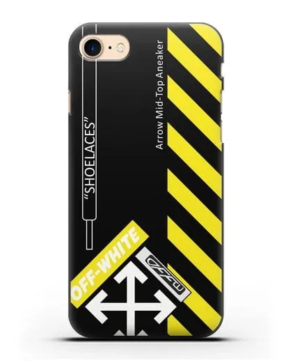 Чехол с дизайном Off White Style Shoelaces черный силиконовый для iPhone 8