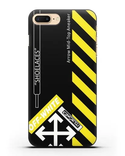 Чехол с дизайном Off White Style Shoelaces черный силиконовый для iPhone 8 Plus
