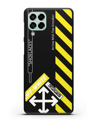 Чехол с дизайном Off White Style Shoelaces черный силиконовый для Samsung Galaxy M53 [SM-M536]