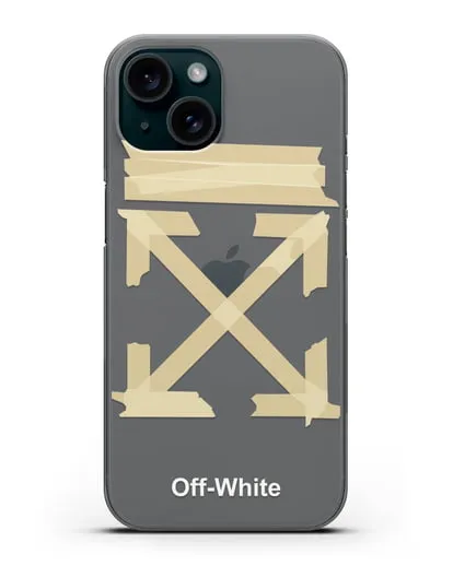 Чехол Off White Tape Arrows силиконовый для iPhone 15