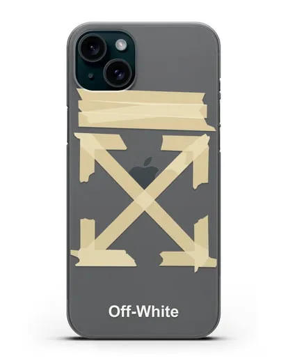 Чехол Off White Tape Arrows силиконовый для iPhone 15 Plus