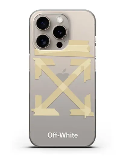 Чехол Off White Tape Arrows силиконовый для iPhone 15 Pro