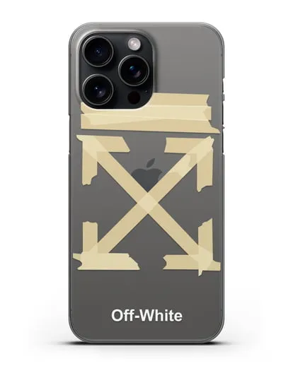 Чехол Off White Tape Arrows силиконовый для iPhone 15 Pro Max