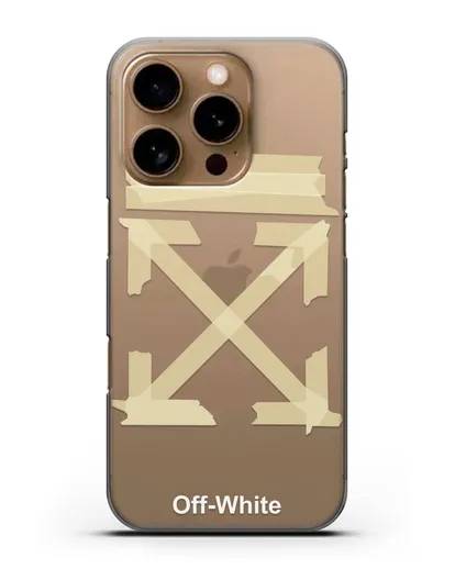 Чехол Off White Tape Arrows силиконовый для iPhone 16 Pro
