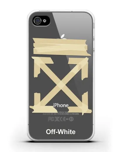 Чехол Off White Tape Arrows силиконовый для iPhone 4/4s