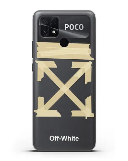 Чехол Off White Tape Arrows силиконовый для Xiaomi Poco C40