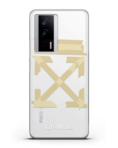 Чехол Off White Tape Arrows силиконовый для Xiaomi Poco F5 Pro