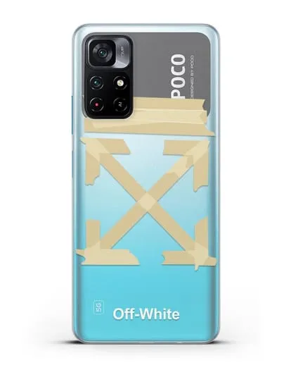 Чехол Off White Tape Arrows силиконовый для Xiaomi Poco M4 Pro 5G