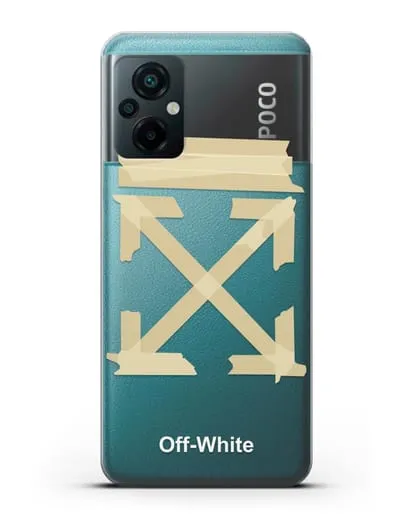 Чехол Off White Tape Arrows силиконовый для Xiaomi Poco M5