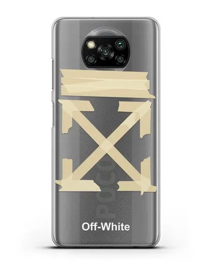 Чехол Off White Tape Arrows силиконовый для Xiaomi Poco X3