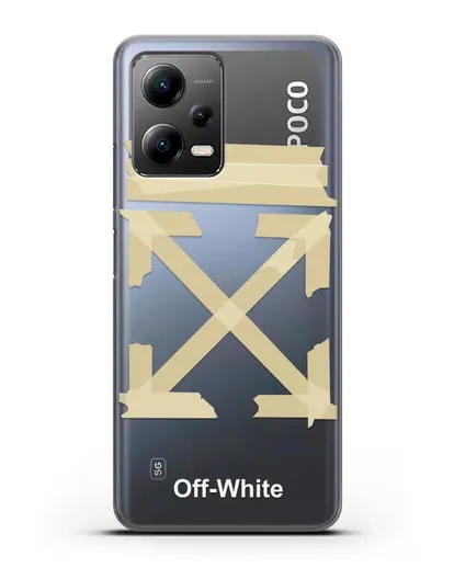 Чехол Off White Tape Arrows силиконовый для Xiaomi Poco X5