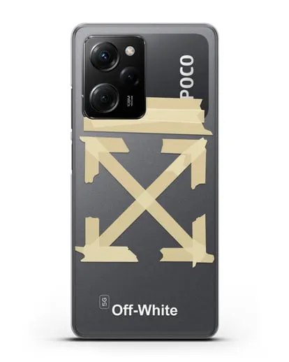 Чехол Off White Tape Arrows силиконовый для Xiaomi Poco X5 Pro