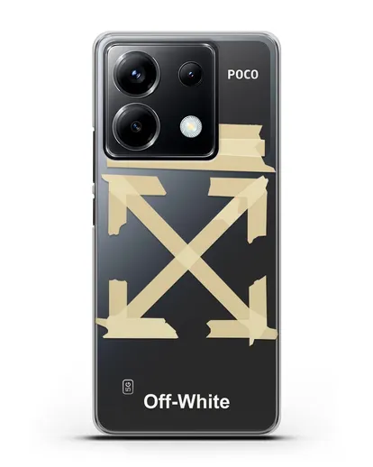Чехол Off White Tape Arrows силиконовый для Xiaomi Poco X6
