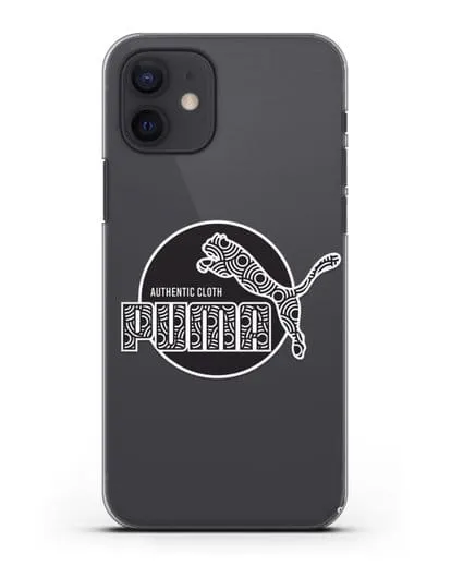 Чехол с паттерном Puma силиконовый для iPhone 12
