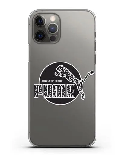 Чехол с паттерном Puma силиконовый для iPhone 12 Pro