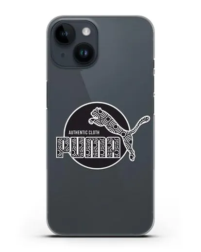 Чехол с паттерном Puma силиконовый для iPhone 14