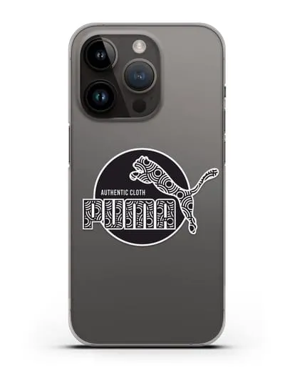 Чехол с паттерном Puma силиконовый для iPhone 14 Pro