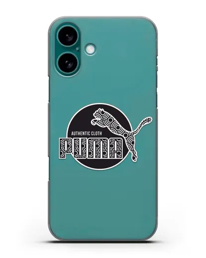 Чехол с паттерном Puma силиконовый для iPhone 16 Plus