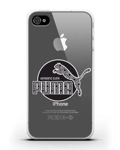 Чехол с паттерном Puma силиконовый для iPhone 4/4s