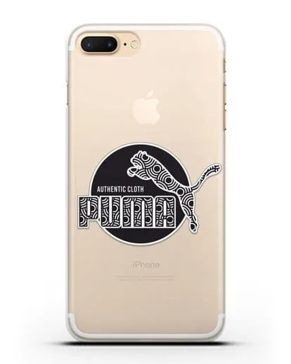 Чехол с паттерном Puma силиконовый для iPhone 7 Plus