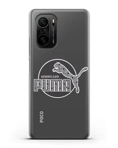 Чехол с паттерном Puma силиконовый для Xiaomi Poco F3 Pro