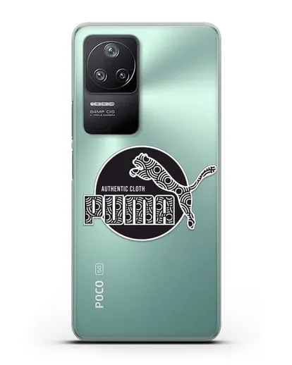 Чехол с паттерном Puma силиконовый для Xiaomi Poco F4