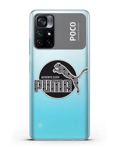 Чехол с паттерном Puma силиконовый для Xiaomi Poco M4 Pro 5G