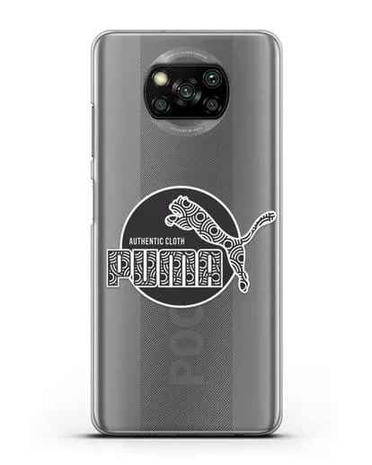 Чехол с паттерном Puma силиконовый для Xiaomi Poco X3