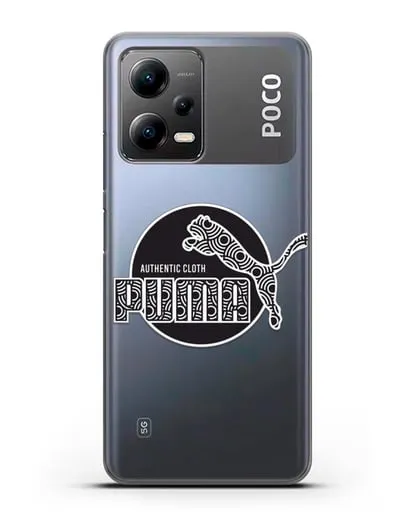 Чехол с паттерном Puma силиконовый для Xiaomi Poco X5